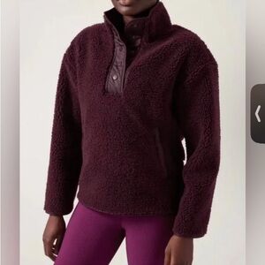 Athleta Burgundy Sherpa Jacket